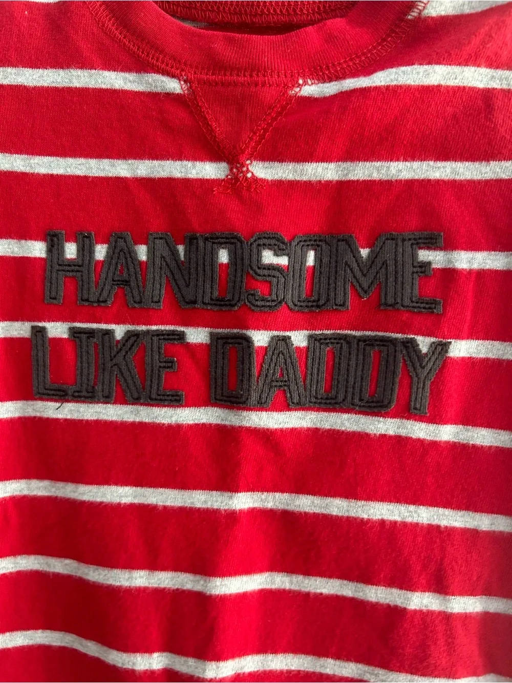 Carter’s Handsome Like Daddy red striped romper NWT